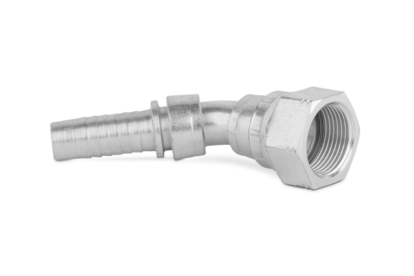 Końcówka do węża kolanko 45st. z nakrętką Komatsu JIS-K 45 H95-06 M14x1,5 1040S04-14