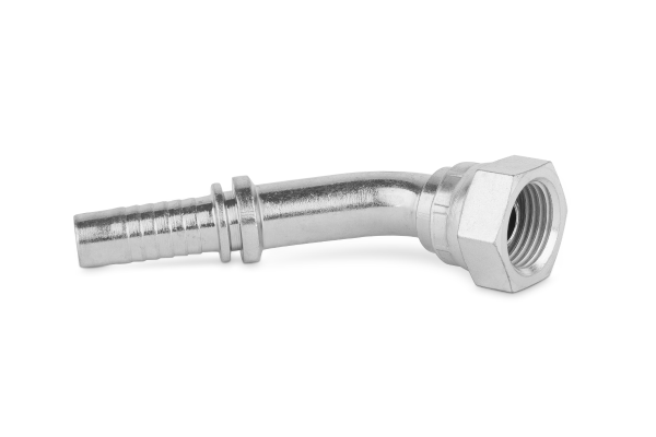 Końcówka do węża kolanko 45st. z nakrętką zagniataną, stożek 60st. z oringiem DKOR45 C15-OR-06 G1/4” 0241-04-04