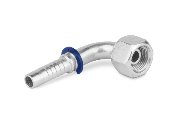 Końcówka do węża kolanko 90st. z nakrętką nakładaną DKR90 C12-06 G1/4” 0158-04-04