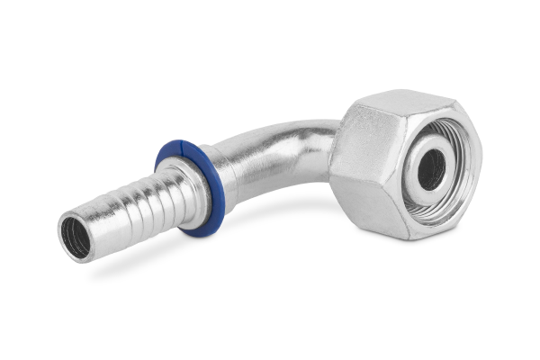 Końcówka do węża kolanko 90st. z nakrętką, odmiana francuska DKF90 PF12-08 M20x1,5 rurka 13,25mm 0130-05-20