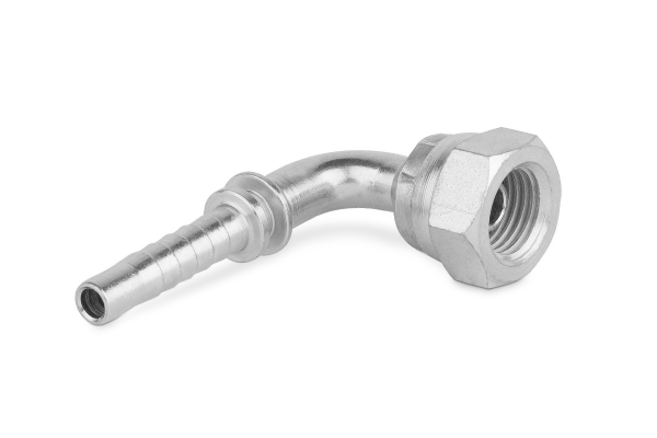 Końcówka do węża kolanko 90st. z nakrętką rolowaną DKR90 C12-06 G1/8” 0151-04-02