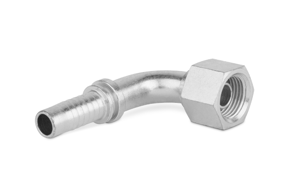 Końcówka do węża kolanko 90st. z nakrętką z drutem DKR90 TW C12-10 G3/8” 0150-06-06