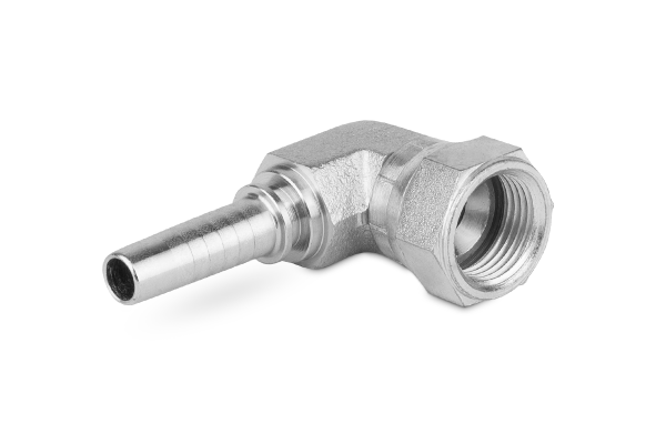 Końcówka do węża niskie kolanko 90st. kute z nakrętką rolowaną DKJ90-K C92K-06 JIC 9/16” 2971-04-06