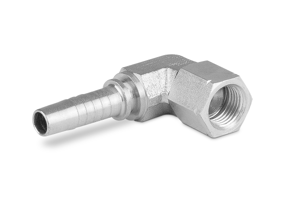 Końcówka do węża niskie kolanko 90st. kute z nakrętką z drutem DKJ90-K TW C92K-06 JIC 7/16” 2970-04-04