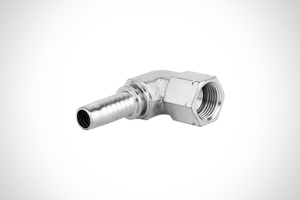 Końcówka do węża niskie kolanko 90st. kute z nakrętką z drutem DKJ90-K TW C92K-06 JIC 1/2” 2970-04-05