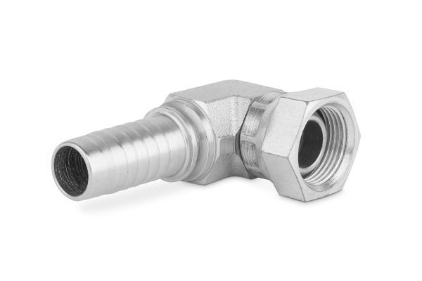 Końcówka do węża niskie kolanko 90st. kute z nakrętką zagniataną DKR90-K C12K-20 G3/4” 2321-12-12