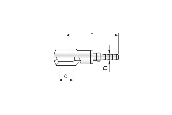 Końcówka do węża pomiarowego DN3 prosta oczkowa RNM P01-03 rozmiar 8mm 42R10003