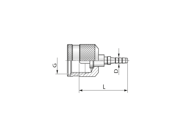 Końcówka do węża pomiarowego DN3 prosta z nakrętką, minimes M12,65x1,5 31S12003