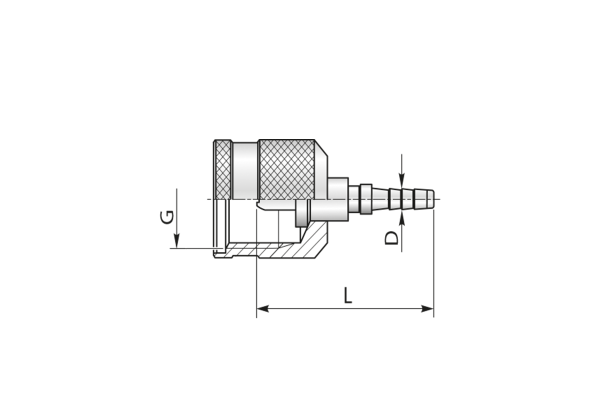 Końcówka do węża pomiarowego DN4 prosta z nakrętką, minimes M12,65x1,5 31S12004 z zaślepką