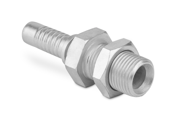 Końcówka do węża prosta grodziowa z gwintem zewnętrznym z przeciwnakrętką AGR-G C21-G-06 G1/4” G0350-04-04