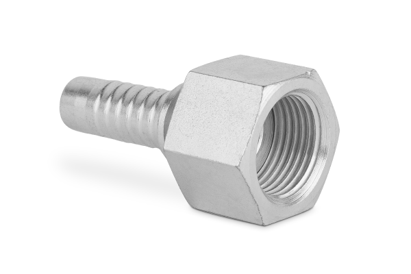 Końcówka do węża prosta z nakrętką, uszczelnienie płaskie DKR-F C51-06 G1/4” 0060-04-04