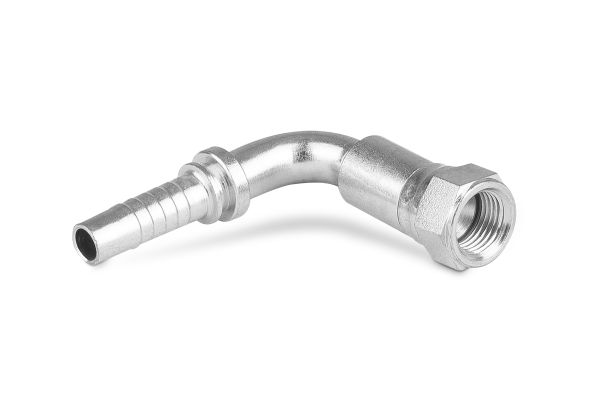 Końcówka do węża wysokie kolanko 90st. ( H-55mm ) z nakrętką rolowaną DKJ90 C92-10 JIC 9/16” 0951-06-06H55