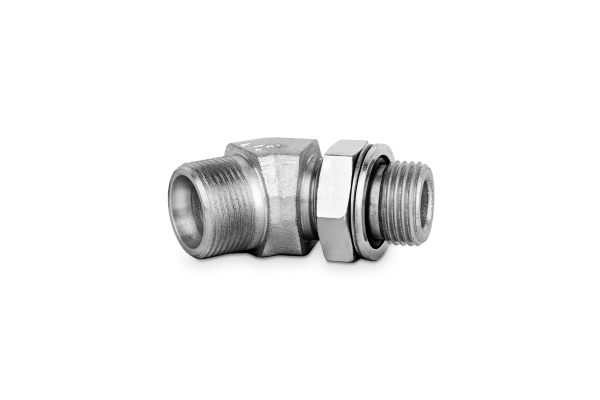 Korpus przyłączki kolankowej 45st z przeciwnakrętką 3/8”BSP-M20x1,5 12S 7630-12SR-1NI