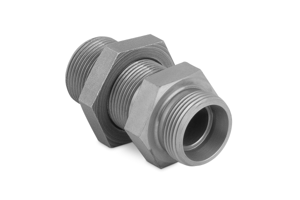 Korpus złączki prostej grodziowej z przeciwnakrętką M22x1,5 15L 7020-15L-1NI