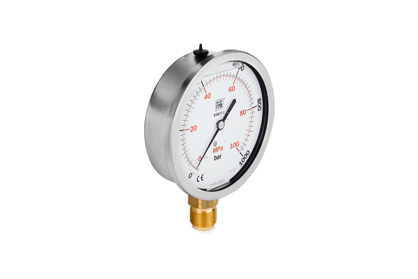 Manometr glicerynowy DN100 radialny 1/2” (0-1000)bar M100RL1/2(0-1000)