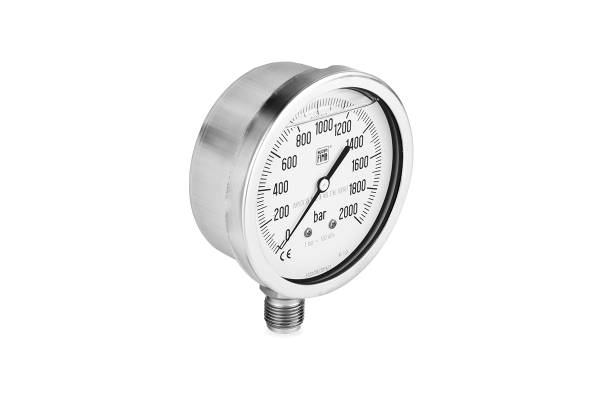 Manometr glicerynowy DN100 radialny 1/2" BSP MGS18 AISI36L (0-2000)bar M100RLMGS18(0-2000)