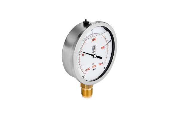 Manometr glicerynowy DN100 radialny Vacuometr 1/2” (-1-+3)bar VM100RL1/2(-1-+3)