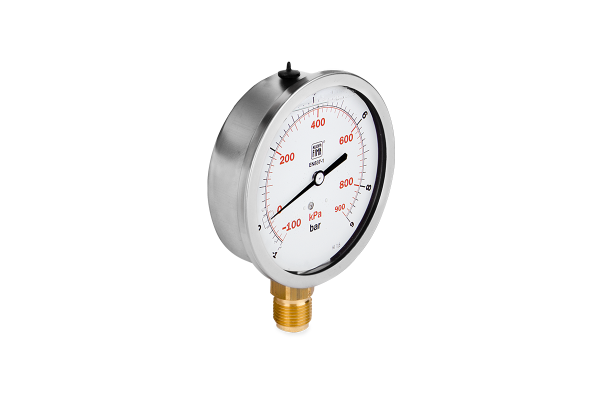 Manometr glicerynowy DN100 radialny Vacuometr 1/2” (-1-+9)bar VM100RL1/2(-1-+9)