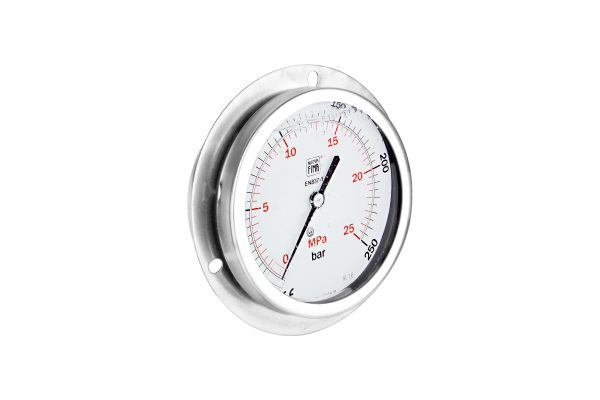 Manometr glicerynowy DN100 tablicowy tylny ekscentryczny 1/2” (0-250)bar M100TABL1/2(0-250)