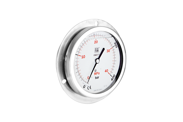 Manometr glicerynowy DN100 tablicowy tylny ekscentryczny 1/2” (0-400)bar M100TABL1/2(0-400)