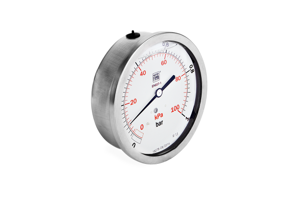 Manometr glicerynowy DN100 tylny ekscentryczny 1/2” (0-1)bar M100TL1/2(0-1)