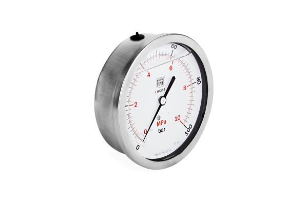 Manometr glicerynowy DN100 tylny ekscentryczny 1/2” (0-100)bar M100TL1/2(0-100)