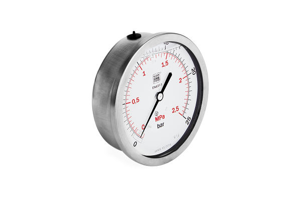 Manometr glicerynowy DN100 tylny ekscentryczny 1/2” (0-25)bar M100TL1/2(0-25)