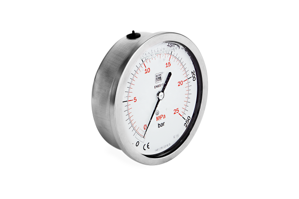 Manometr glicerynowy DN100 tylny ekscentryczny 1/2” (0-250)bar M100TL1/2(0-250)