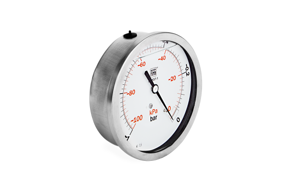 Manometr glicerynowy DN100 tylny ekscentryczny Vacuometr 1/2” (-1-0)bar VM100TL1/2(-1-0)