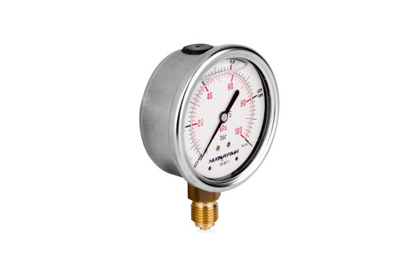 Manometr glicerynowy DN63 radialny 1/4" (0-1)bar M63RL1/4(0-1)