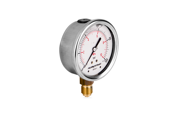 Manometr glicerynowy DN63 radialny 1/4” (0-100)bar M63RL1/4(0-100)