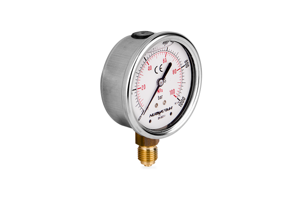 Manometr glicerynowy DN63 radialny 1/4” (0-1000)bar M63RL1/4(0-1000)