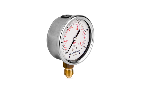 Manometr glicerynowy DN63 radialny 1/4” (0-25)bar M63RL1/4(0-25)