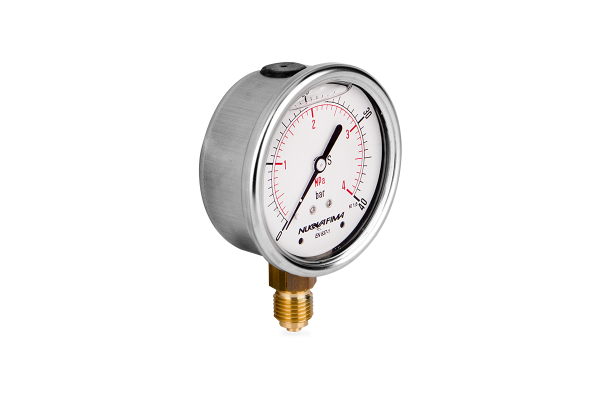 Manometr glicerynowy DN63 radialny 1/4” (0-40)bar M63RL1/4(0-40)