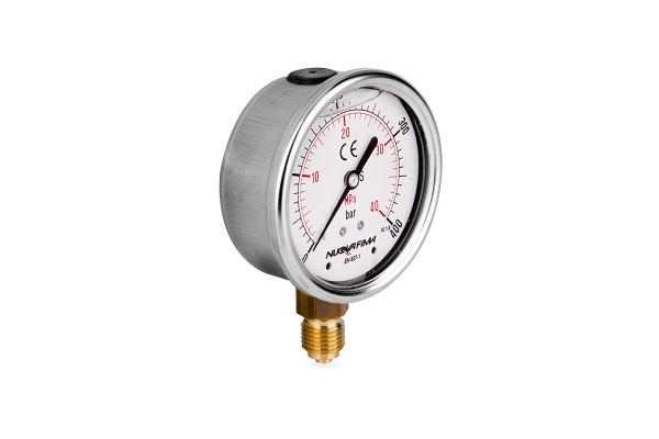 Manometr glicerynowy DN63 radialny 1/4” (0-400)bar M63RL1/4(0-400)