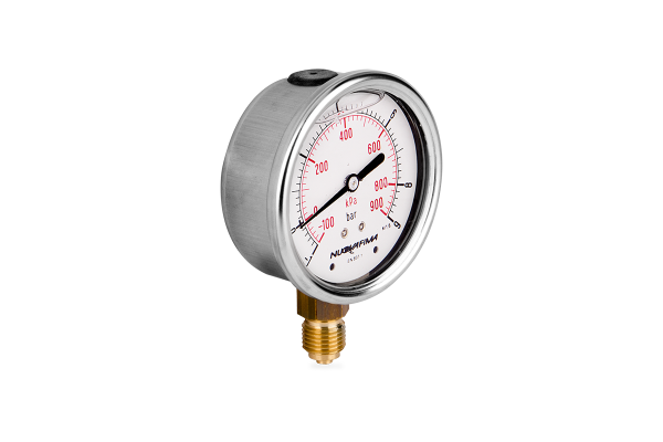 Manometr glicerynowy DN63 radialny Vacuometr 1/4” (-1-+9)bar VM63RL1/4(-1-+9)