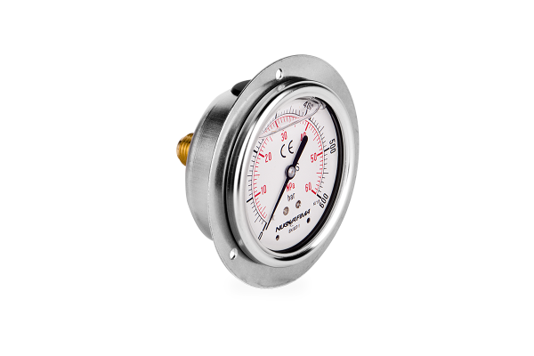 Manometr glicerynowy DN63 tablicowy tylny 1/4” (0-600)bar M63TABL1/4(0-600)