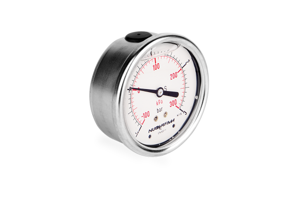 Manometr glicerynowy DN63 tylny Vacuometr 1/4” (-1-+3)bar VM63TL1/4(-1-+3)