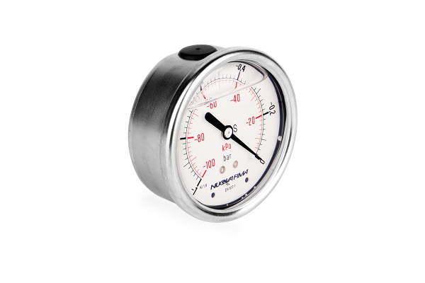 Manometr glicerynowy DN63 tylny Vacuometr 1/4” (-1-0)bar VM63TL1/4(-1-0)
