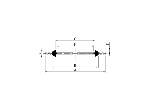 Podkładka nierdzewna-viton [SS.316/FKM] XV825-PP45-D PPM-1/2" [28,58-21,54-2,49]