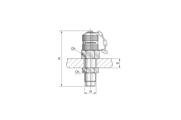 Przyłącze pomiarowe grodziowe M16x2 zewn. zat. metal. S122PP000C