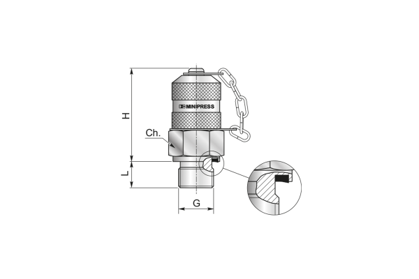 Przyłącze pomiarowe gwintowane 1/4"/M16x2 zat. metal. S10714G00C
