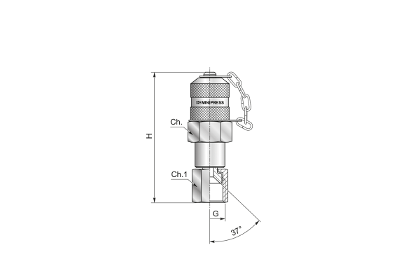 Przyłącze pomiarowe obrotowe JIC 37st 9/16"-18 UNF zat. metal. S11509163C