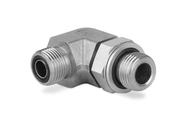 Przyłączka kolankowa z przeciwnakrętką 3/4” BSP-13/16” ORFS 6215-12-11
