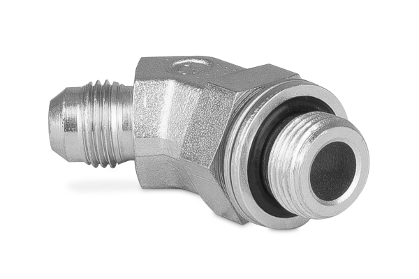 Przyłączka kolankowa z przeciwnakrętką 45° 3/8” BSP-9/16” JIC 5235-06-06