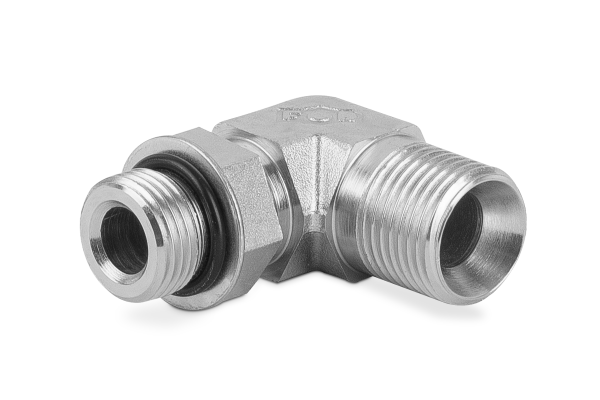 Przyłączka kolankowa z przeciwnakrętką 9/16”UNF-1/4” BSP 3920-06-04