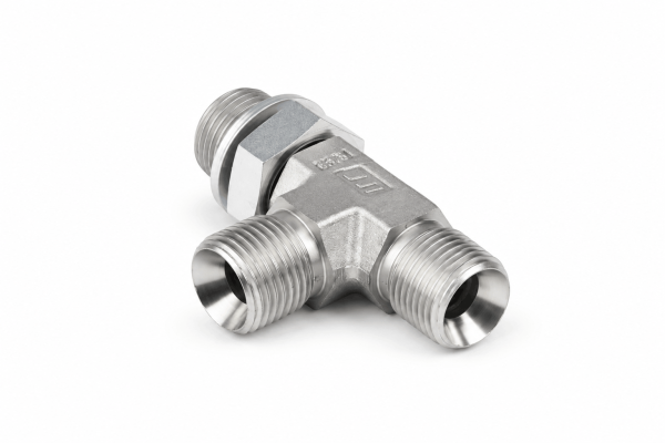 Przyłączka trójnikowa niesymetryczna z przeciwnakrętką 1/2"BSP i gwintami 1/2"BSP 3600-08-08