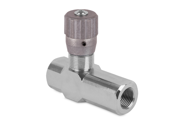 Regulator przepływu jednokierunkowy 90° 1" FRU9005