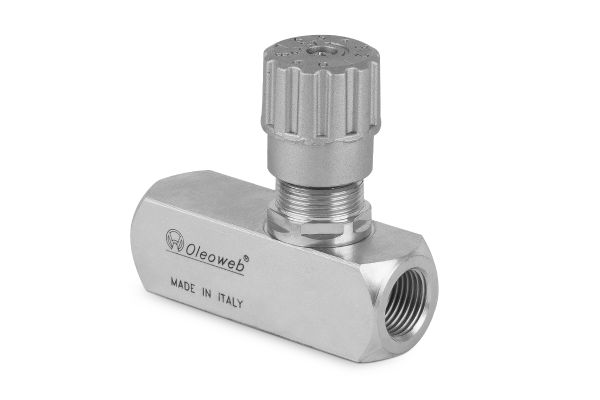 Regulator przepływu jednokierunkowy 90° 1" STUF100