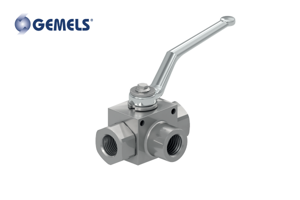 Zawór kulowy 3-drogowy GE3KL 1/2" BSP DN13 typ "L" 500Bar (przyłącze tylko boczne) GK3GGT33011A000